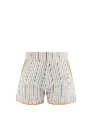 Emporio Sirenuse - Striped Linen Shorts - Womens - Multi