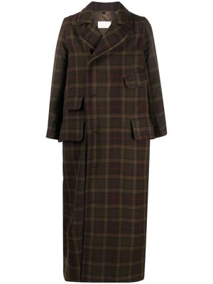 Maison Margiela check-print flap-pockets coat - Brown