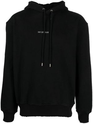 Han Kjøbenhavn distressed logo-embroidered hoodie - Black