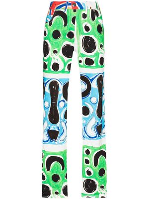 Charles Jeffrey Loverboy graphic-print straight-leg jeans - White