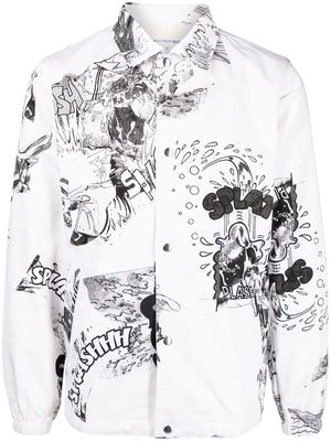Comme Des Garçons Shirt graphic-print shirt jacket - White
