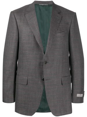 Canali textured check patterned suit jacket - Grey