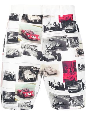 Ferrari car-print bermuda shorts - White