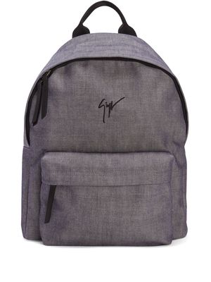 Giuseppe Zanotti Bud embroidered logo backpack - Grey