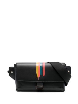 PAUL SMITH stripe flap belt bag - Black