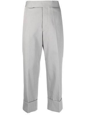 SAPIO pressed-crease cotton cropped trousers - Grey