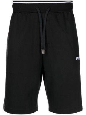 BOSS embroidered-logo track shorts - Black