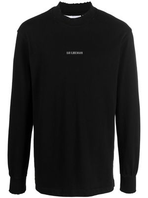 Han Kjøbenhavn distressed logo-print jumper - Black