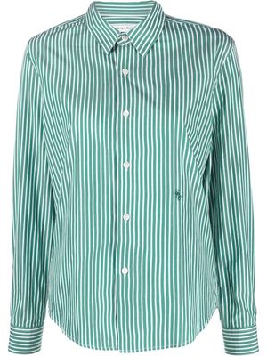 Sporty & Rich embroidered-logo striped shirt - Green