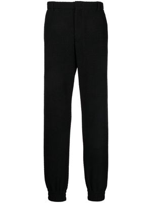 Emporio Armani textured-finish straight-leg trousers - Black
