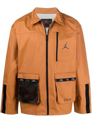 Nike logo-print zip-up lightweight jacket - Brown