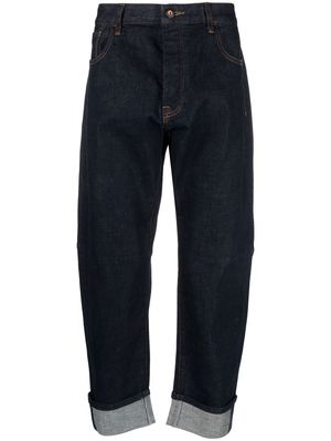 Emporio Armani loose fit turn-up jeans - Blue