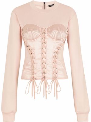 Dolce & Gabbana corset-style sweatshirt - Pink
