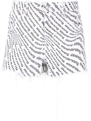 Alexander Wang Bite all-over logo shorts - White