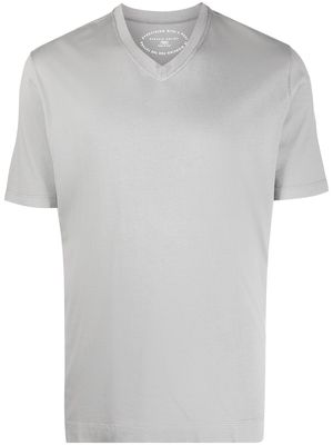 Fedeli V-neck cotton T-shirt - Grey