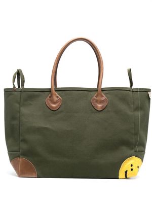 Kapital smiley-face print tote bag - Green