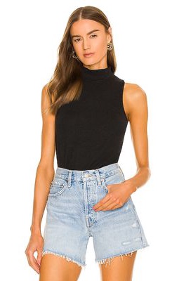 Chaser Mock Neck Muscle Tank in Black