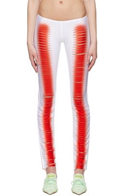 FAL-ASH White & Red Polyester Leggings