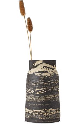 MARTEN HERMA ANDERSON Black & White Slit Dome Vase