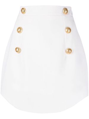 Balmain embossed-button design skirt - White