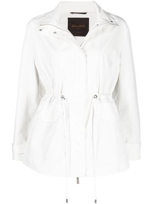 Moorer zip-up drawstring-waist jacket - White