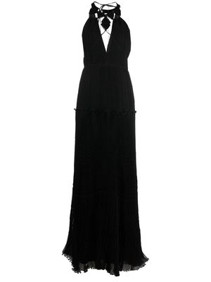 Alberta Ferretti plissé embellished dress - Black