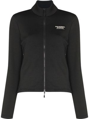 Pas Normal Studios knit panel zip-up jacket - Black