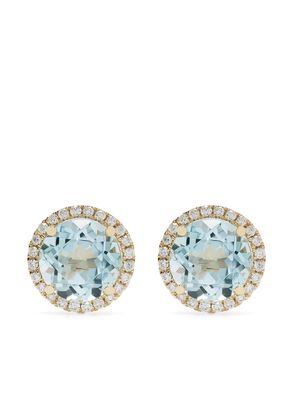 Kiki McDonough 18kt yellow gold Grace topaz and diamond stud earrings