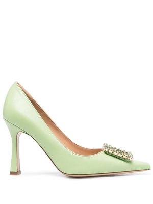Paul Warmer Le Carre leather pumps - Green
