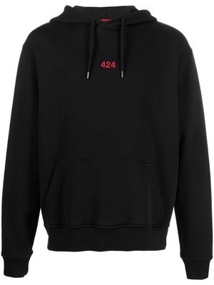 424 embroidered-logo detail hoodie - Black