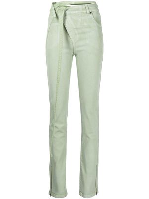 Ottolinger asymmetric slim-cut jeans - Green