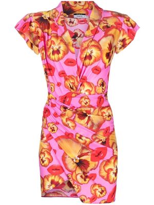 Amen all-over floral print day dress - Pink