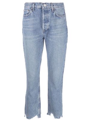 AGOLDE cropped raw-cut jeans - Blue