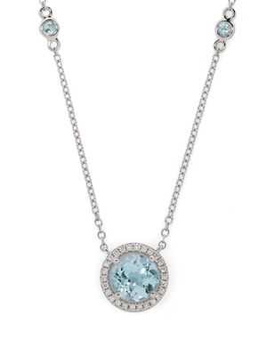 Kiki McDonough 18kt white gold Grace diamond and topaz necklace - BLUE TOPAZ
