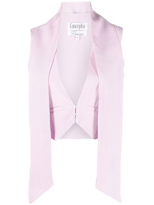 CONCEPTO scarf-layered sleeveless waistcoat top - Pink
