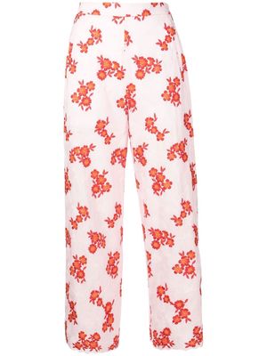 Vivetta floral-print cropped trousers - Pink