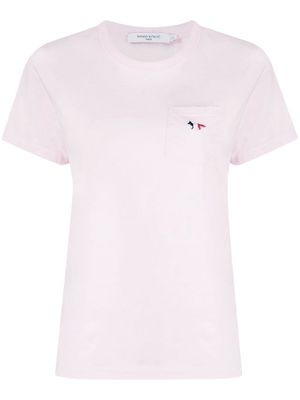 Maison Kitsuné Fox-embroidered T-shirt - Pink