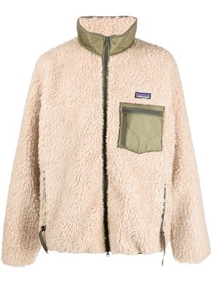 Readymade shearling logo-patch detail jacket - Neutrals