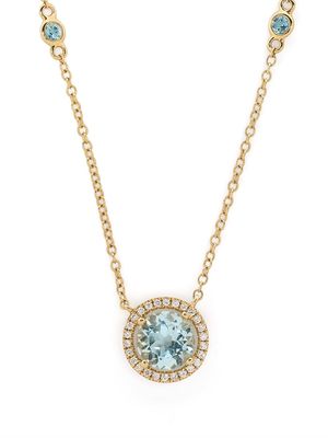 Kiki McDonough 18kt yellow gold Grace blue topaz and diamond pendant necklace