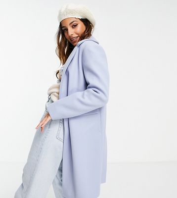 Miss Selfridge Petite overcoat coat in light blue-Blues