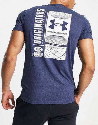 Under Armour Training t-shirt with backprint in navy
