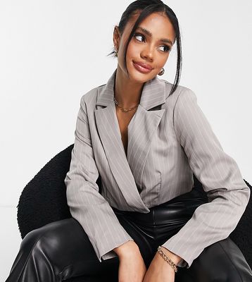 Missguided tailored cropped blazer in gray - part of a set