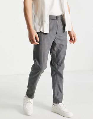 Bolongaro Trevor stripe skinny smart pants in gray