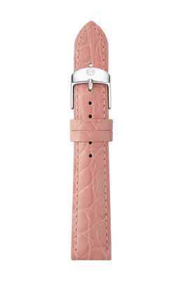 MICHELE 18mm Croc Embossed Watch Strap in Blush