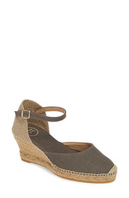 Toni Pons 'Caldes' Linen Wedge Sandal in Khaki Fabric