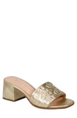 kate spade new york emmie block heel slide sandal in Pale Gold