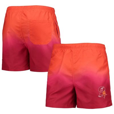 Men's FOCO Red Tampa Bay Buccaneers Retro Dip-Dye Swim Shorts