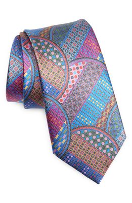 ZEGNA TIES Quindici Geometric Silk Tie in Blue