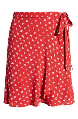 Madewell Bandana Flower Wrap Miniskirt in Bandana Red