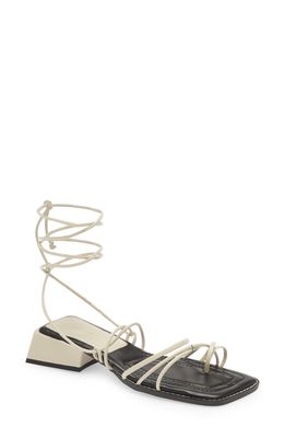 TOPSHOP Pearly Ankle Wrap Sandal in White
